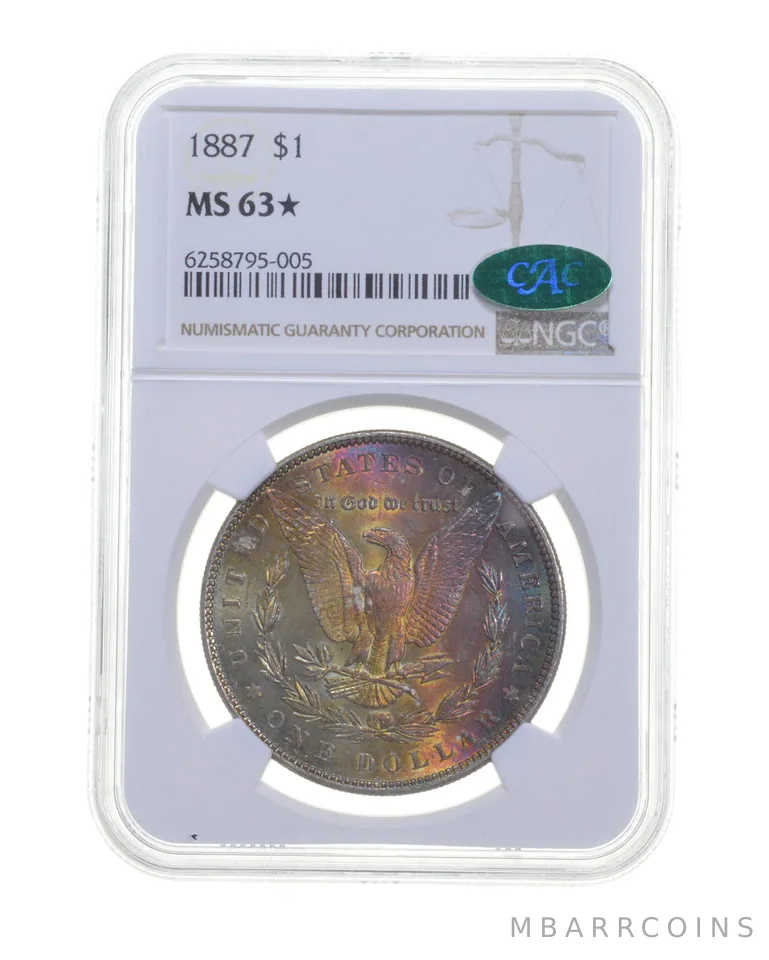 MS63* 1887 Morgan Silver Dollar - CAC - Graded NGC *4650
