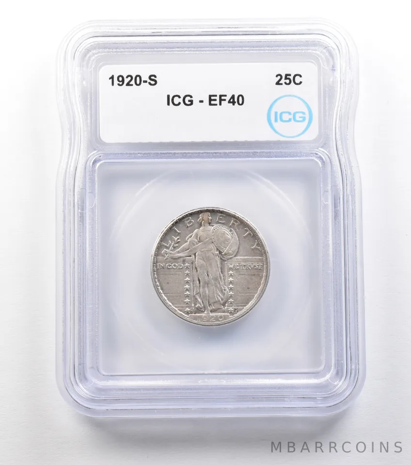 1920-S Standing Liberty Quarter EF40 ICG a1497