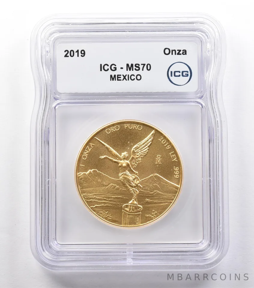 2019 Mo Mexico 1 Onza Gold Libertad MS70 ICG *2557