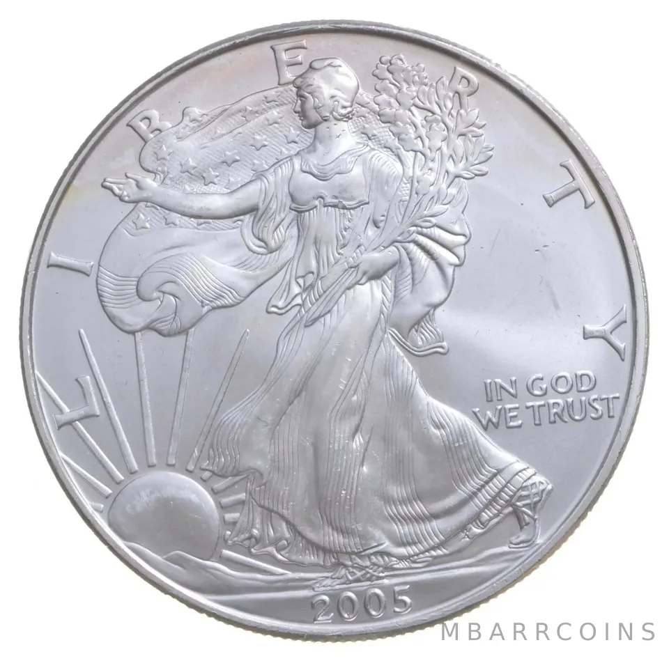 2005 Unc American Silver Eagle 1 Troy Oz .999 Fine Silver