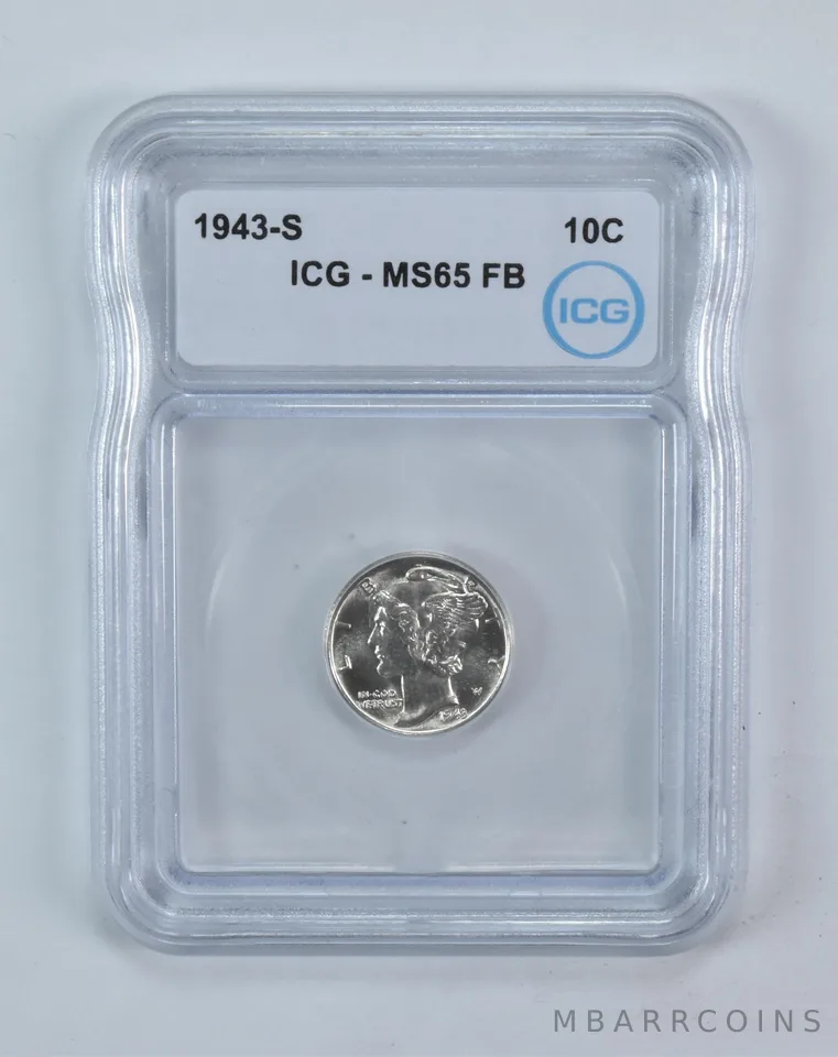 1943-S Mercury Dime MS65 FB ICG