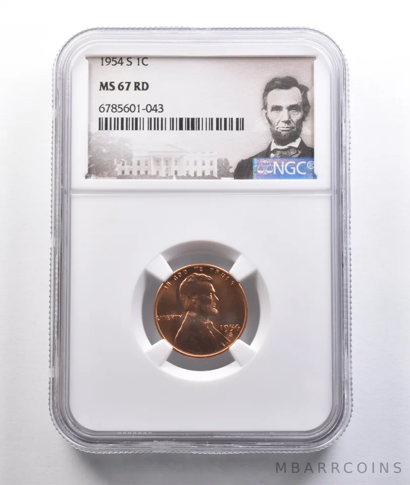 1954-S Lincoln Wheat Cent MS67 RD NGC *6832