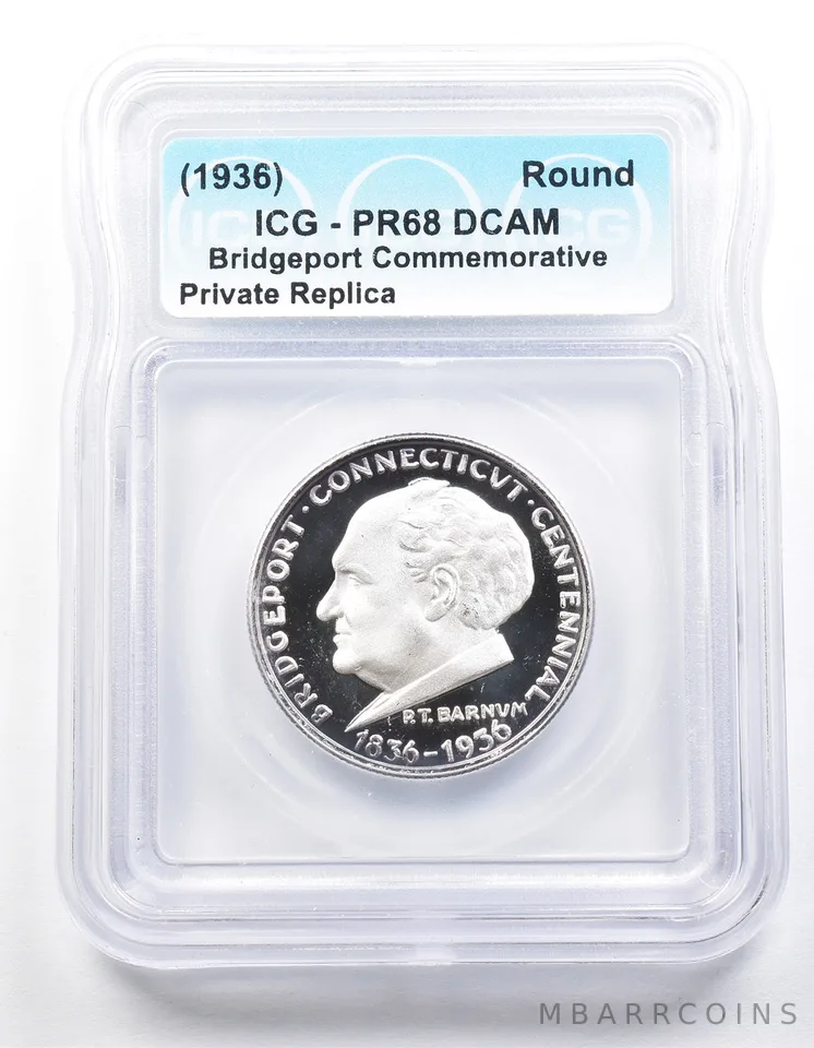 1936 Bridgeport Half Dollar PR68 ICG Museum Gallery Strike a1273