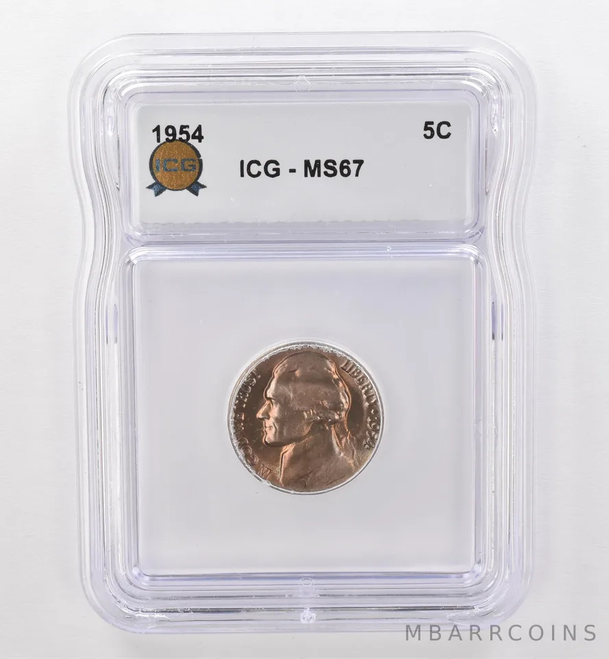 1954 Jefferson Nickel MS67 ICG Beautiful Tone *9509