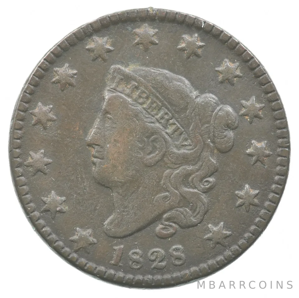 1828 Matron Head Large Cent N.10 Small Date *8178