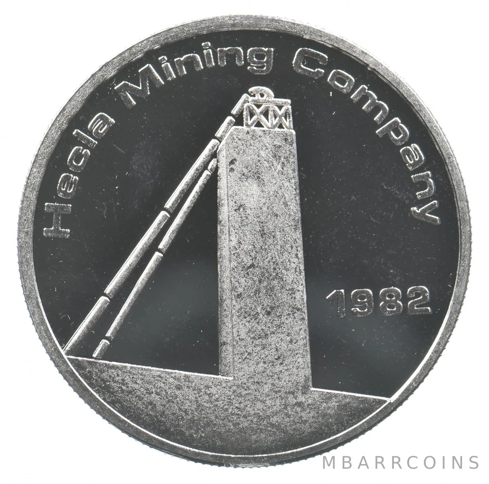 1982 1 Troy Oz Silver Round Hecla Mining Company *4185