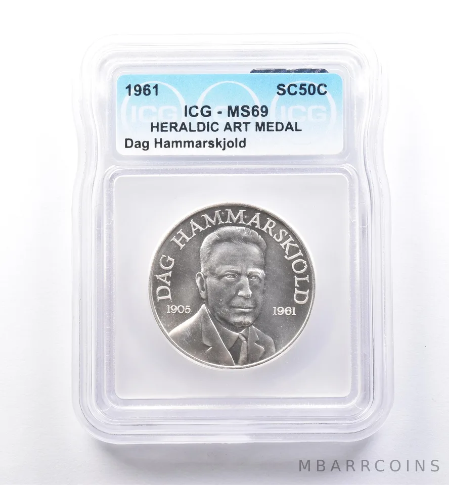 1961 So Called Half Dollar Dag Hammarskjold MS69 ICG *8504