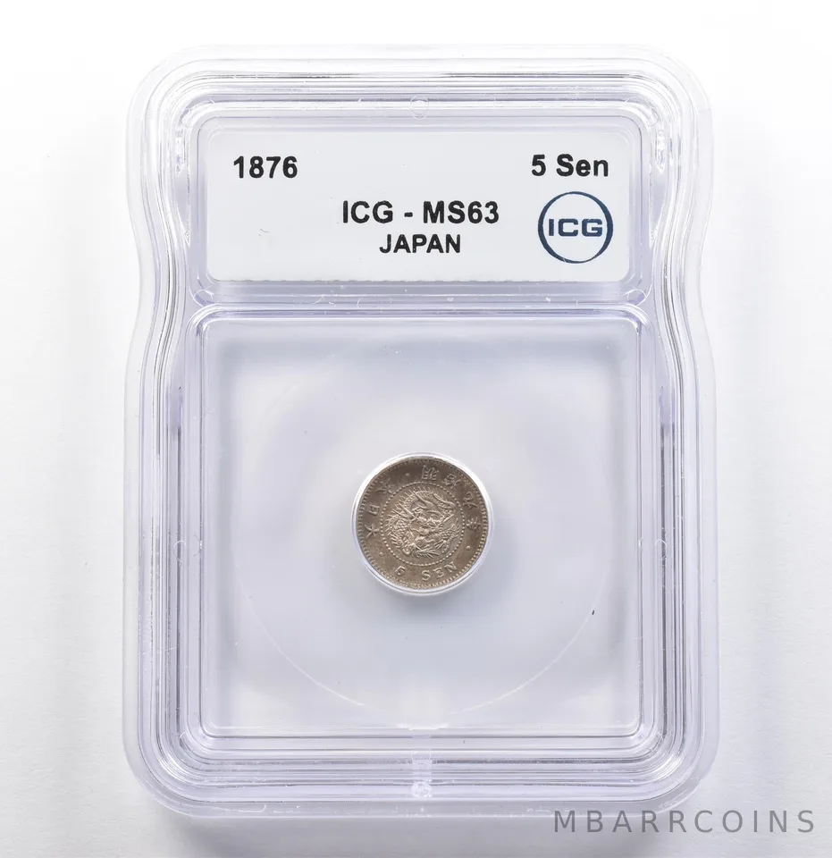 1876 Japan 5 Sen MS63 ICG *9892