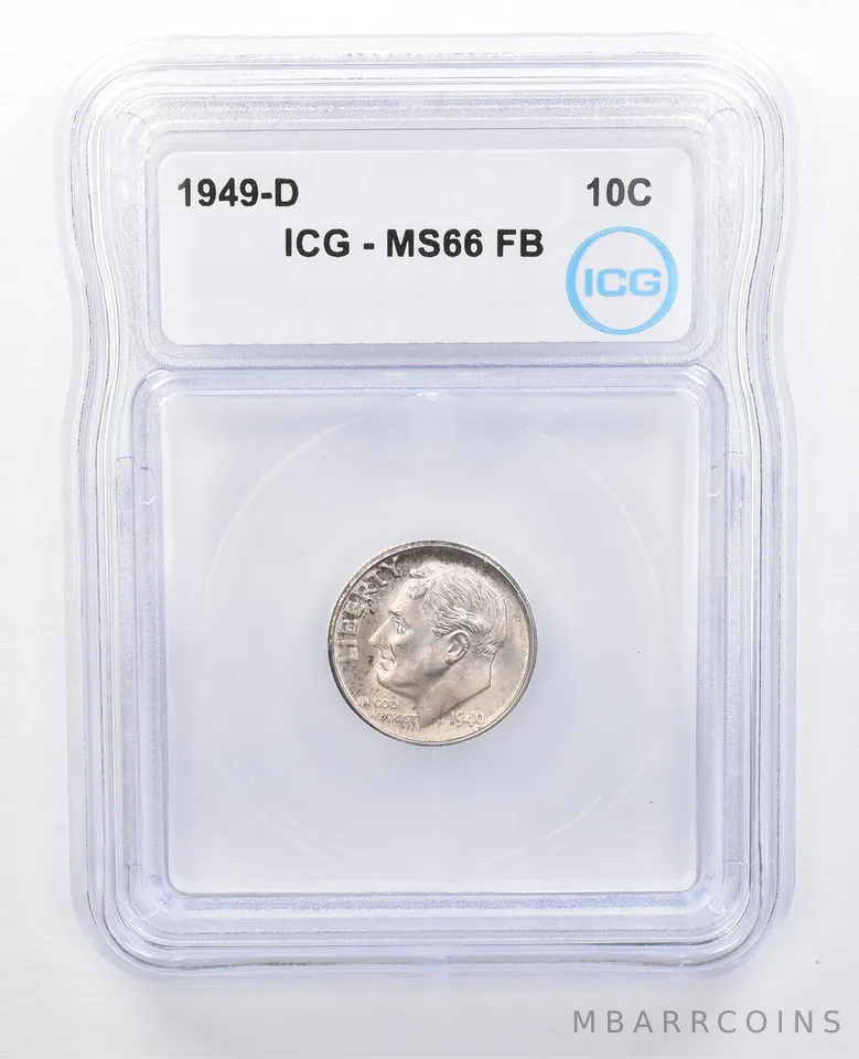 1949-D Roosevelt Dime MS66 FB ICG Beautiful Tone *7617