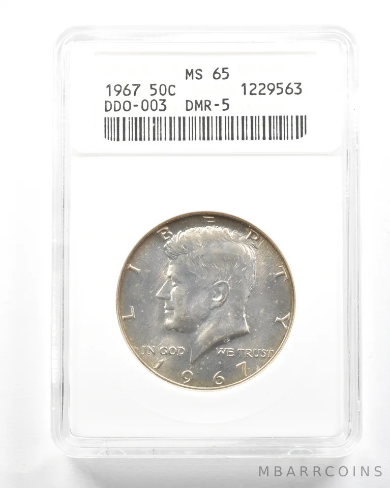 1967 Kennedy Half Dollar DDO-003 DMR-5 MS65 ANACS *2083