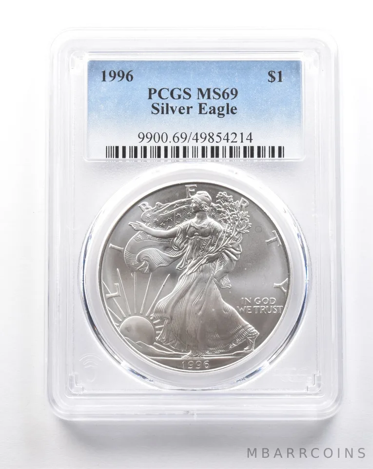 1996 American Silver Eagle MS69 PCGS Struck Through *7603