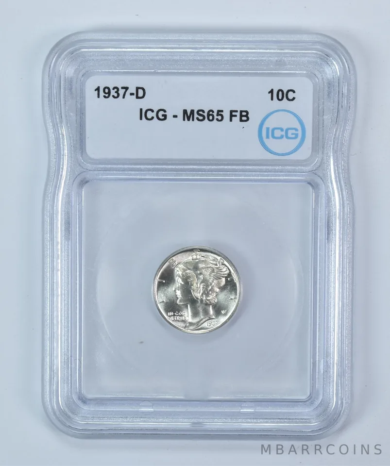 1937-D Mercury Dime MS65 FB ICG