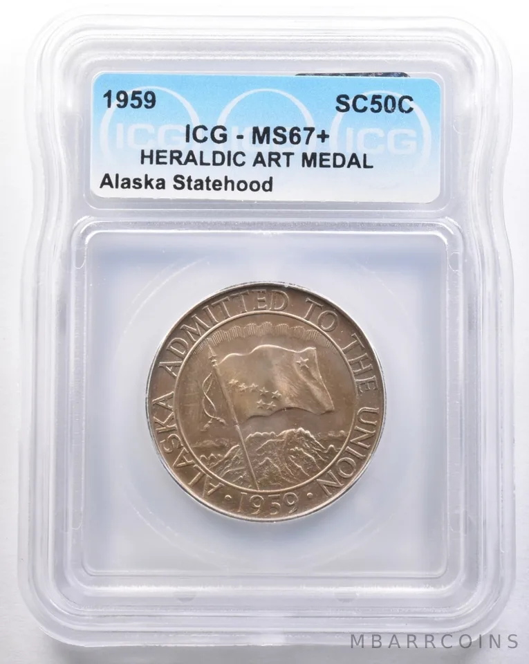 1959 So Called Half Dollar Alaska Statehood MS67+ ICG