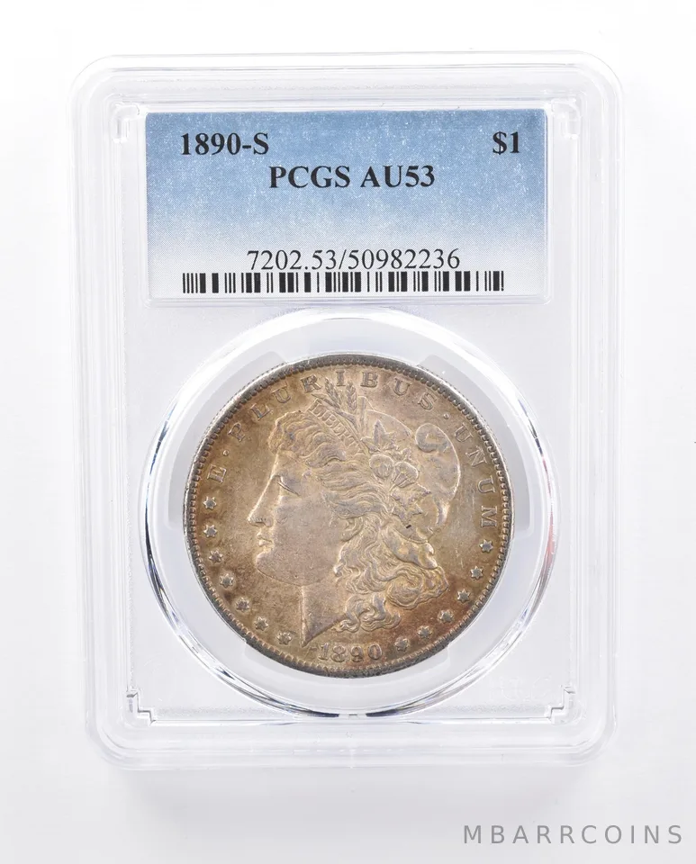 1890-S Morgan Silver Dollar AU53 PCGS Beautiful Tone a2151
