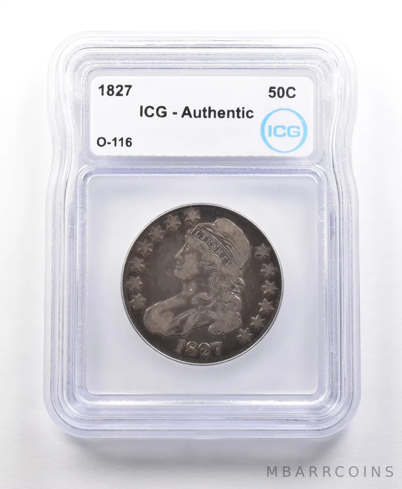 1827 Capped Bust Half Dollar O-116 Authentic ICG *5623