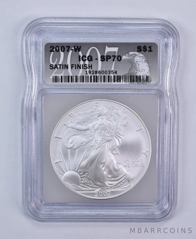 2007-W Burnished Silver Eagle SP70 ICG