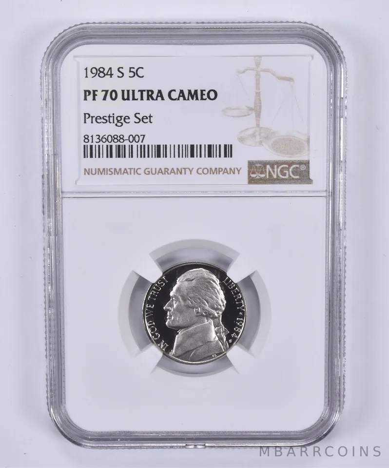 1984-S Jefferson Nickel Prestige Set PF70 UCAM NGC Brown Label