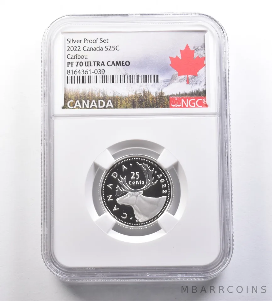 2022 Canada 25 Cents Silver Proof Set Caribou PF70 UCAM NGC *7095