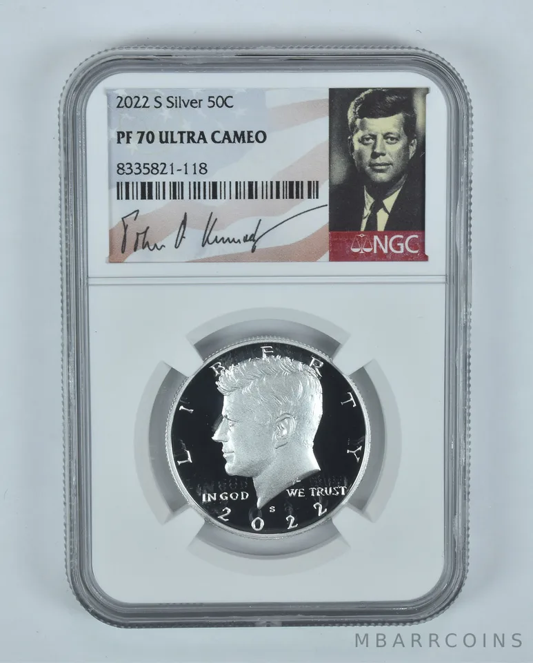 2022-S Kennedy Half Dollar Silver PF70 UCAM NGC Signature Label