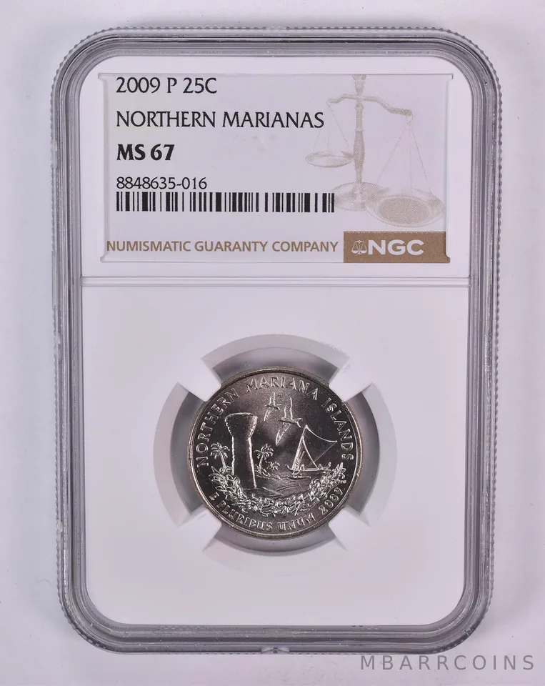 2009-P Washington State Quarter Northern Marianas MS67 NGC Brown Label