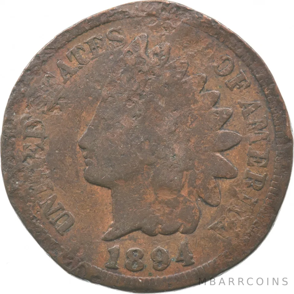 1894 Indian Head Cent 1894/1894 Doubled Date a9346