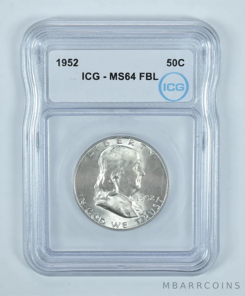 1952 Franklin Half Dollar MS64 FBL ICG
