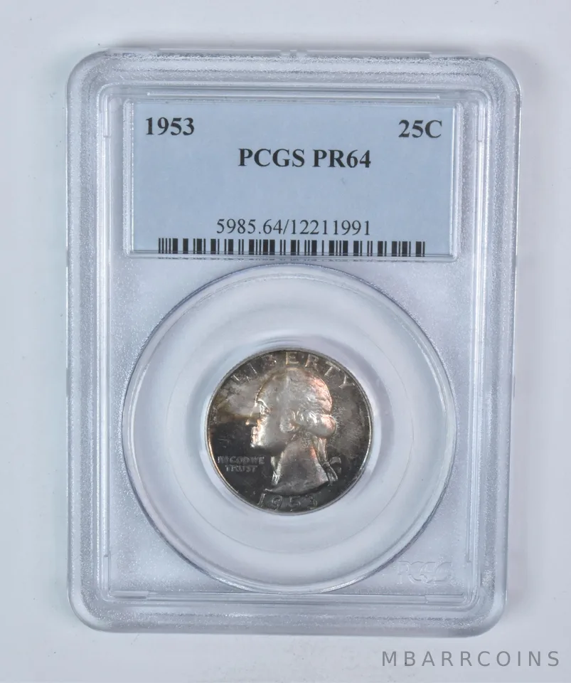 1953 Washington Quarter PR64 PCGS Beautiful Tone *5910
