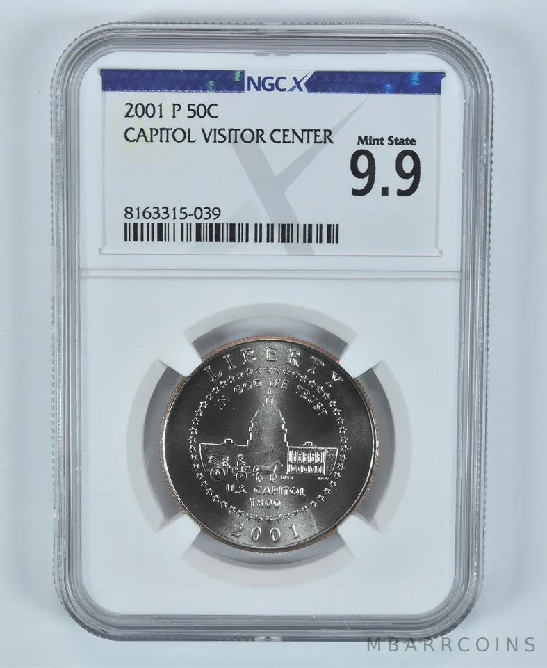 2001-P Capitol Visitor Center Commemorative Half Dollar MS 9.9 NGC X NGCX