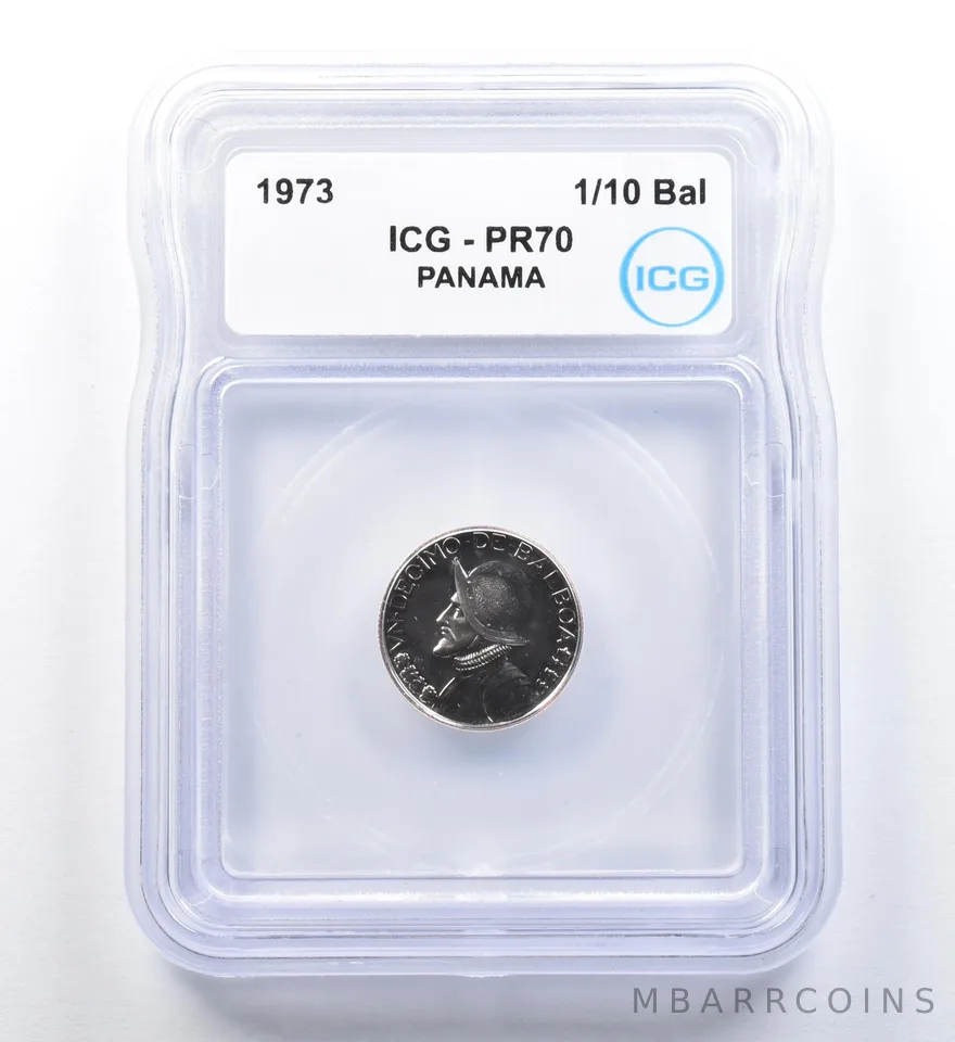 1973 Panama 1/10 Balboa PR70 ICG a1102
