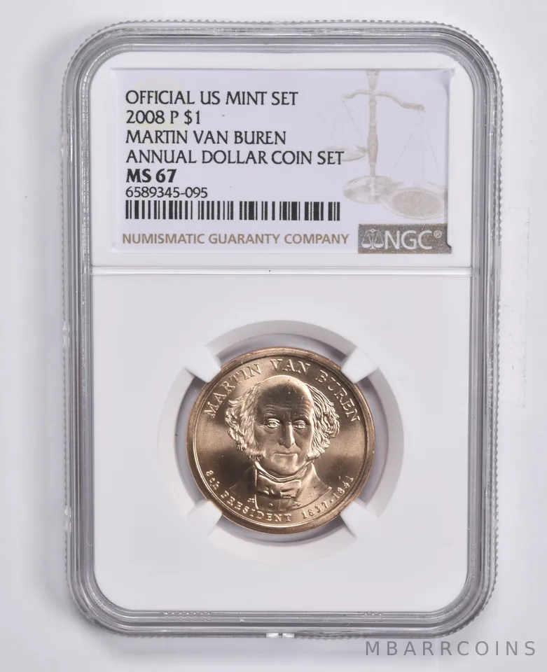 2008-P Presidential $1 Martin Van Buren Annual Set MS67 NGC US Mint