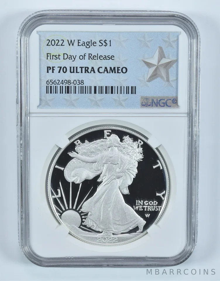 2022-W American Silver Eagle FDOI PF70 UCAM NGC West Point Label