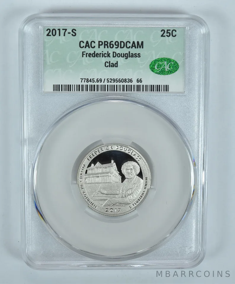2017-S Washington Quarter Frederick Douglass CLAD ATB PR69 DCAM CAC CACg
