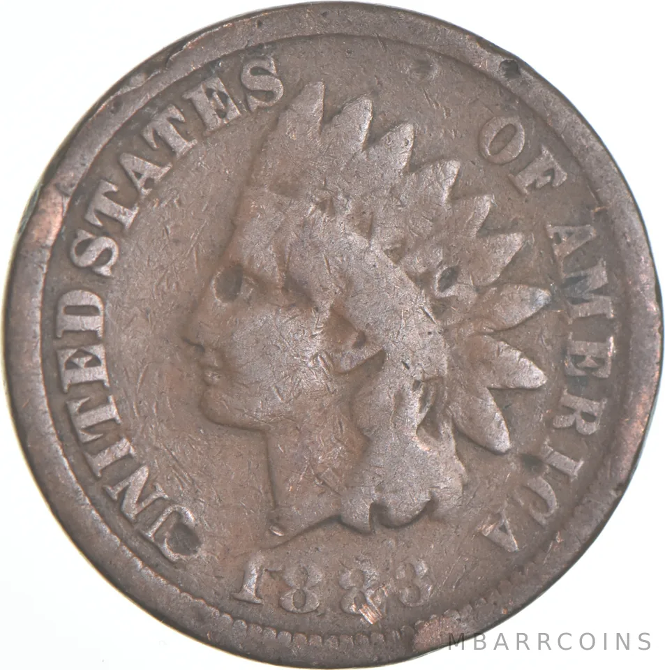 1883 Indian Head Cent AC Average Circ