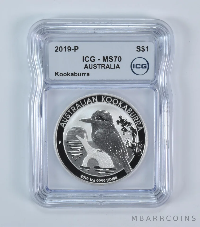 2019 P Australia 1 Dollar Silver Kookaburra MS70 ICG