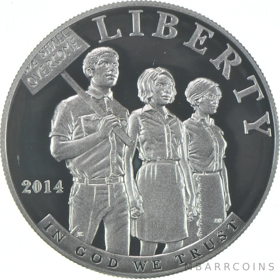2014-P Proof Civil Rights Commemorative Silver Dollar $1