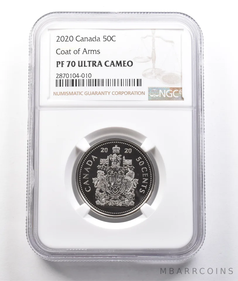 2020 Canada 50 Cents Coat Of Arms PF70 UCAM NGC *3808