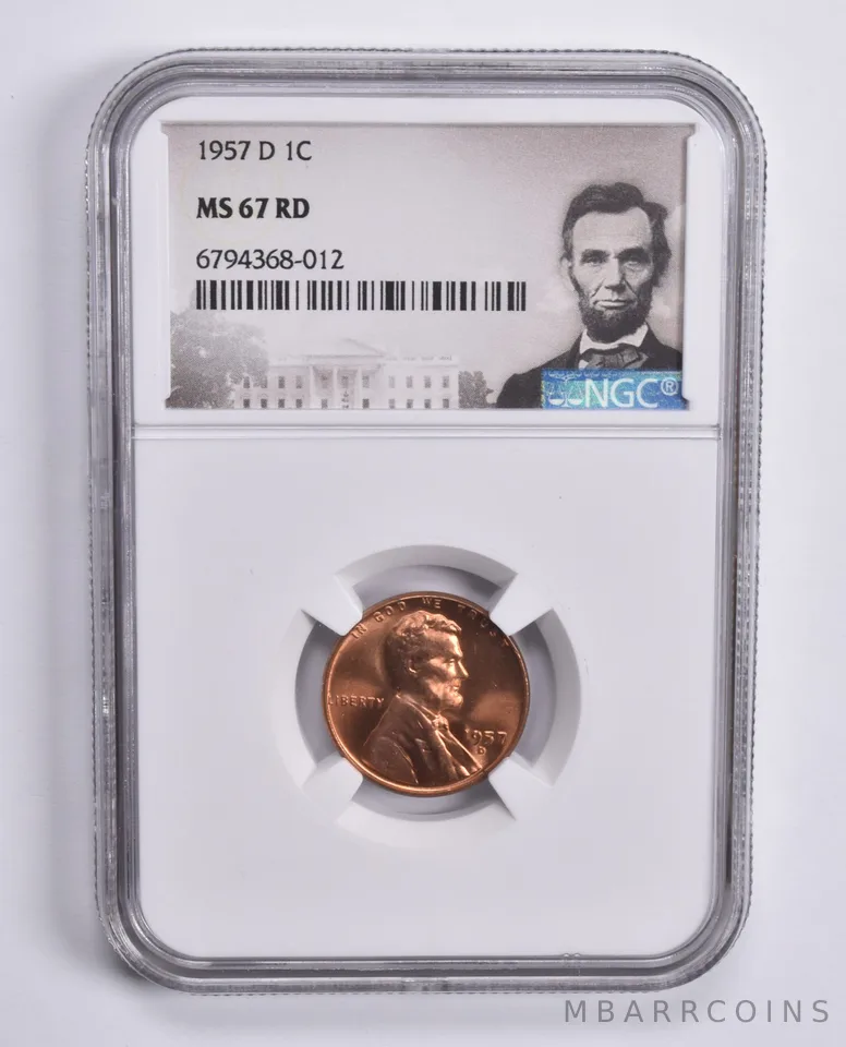 1957-D Lincoln Wheat Cent MS67 RD NGC Special Lbl