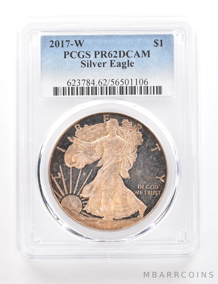 2017-W American Silver Eagle PR62 DCAM PCGS Beautiful Tone *3428