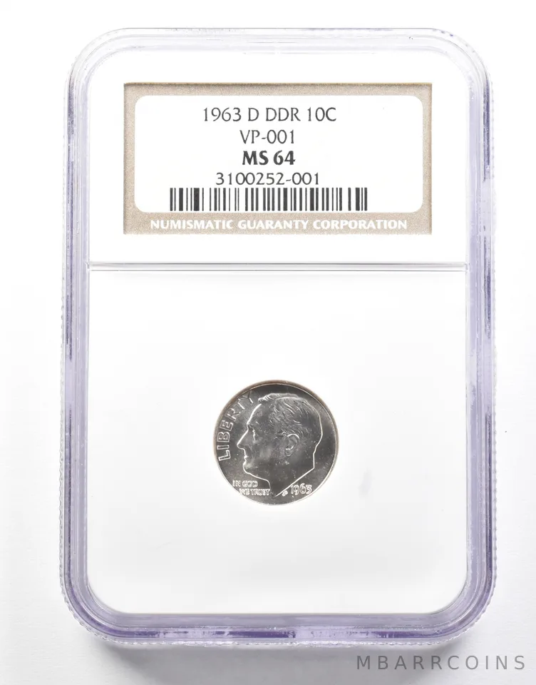 1963-D Roosevelt Dime DDR VP-001 MS64 NGC *2128