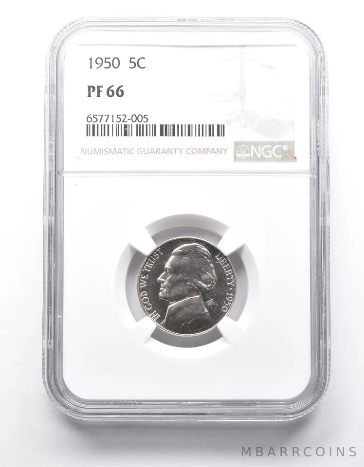 PF66 1950 Jefferson Nickel NGC Great Contrast *9854