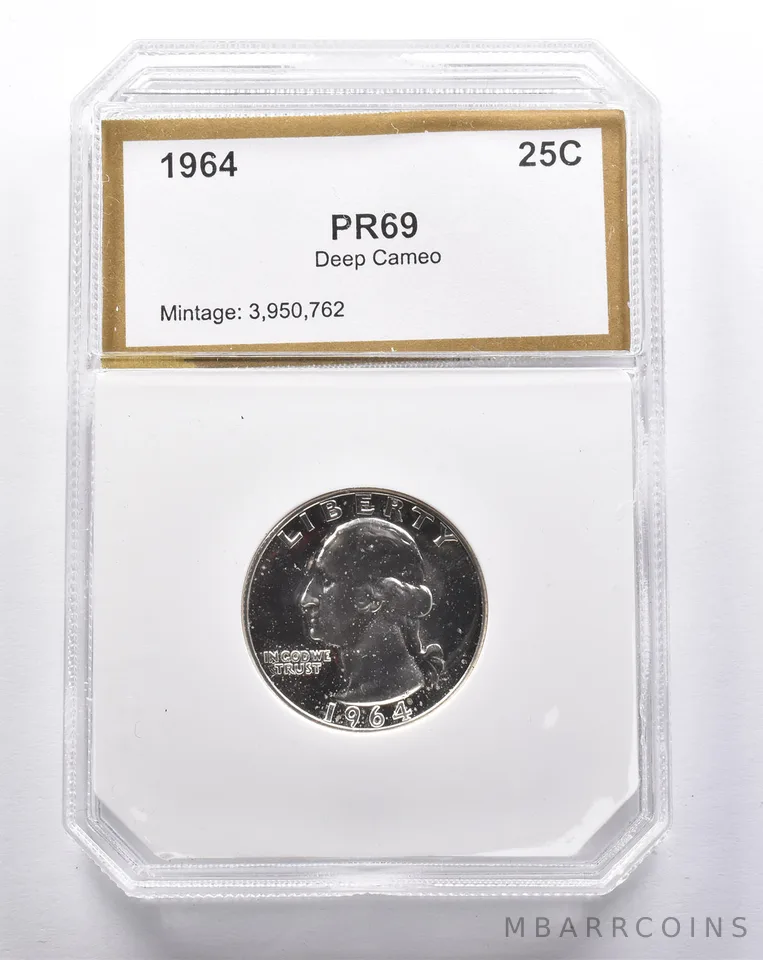 Proof 1964 Washington Quarter a3408