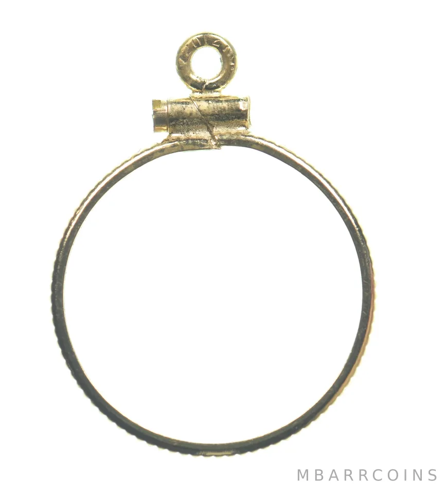 12k 0.6 Gram Gold Filled 15.5mm Coin Bezel Pendant Frame Edge *4901