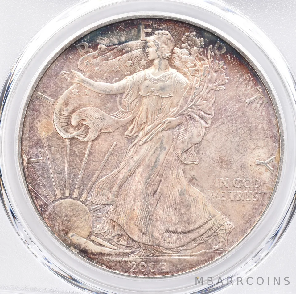 2009 American Silver Eagle MS67 PCGS Beautiful Tone *1386