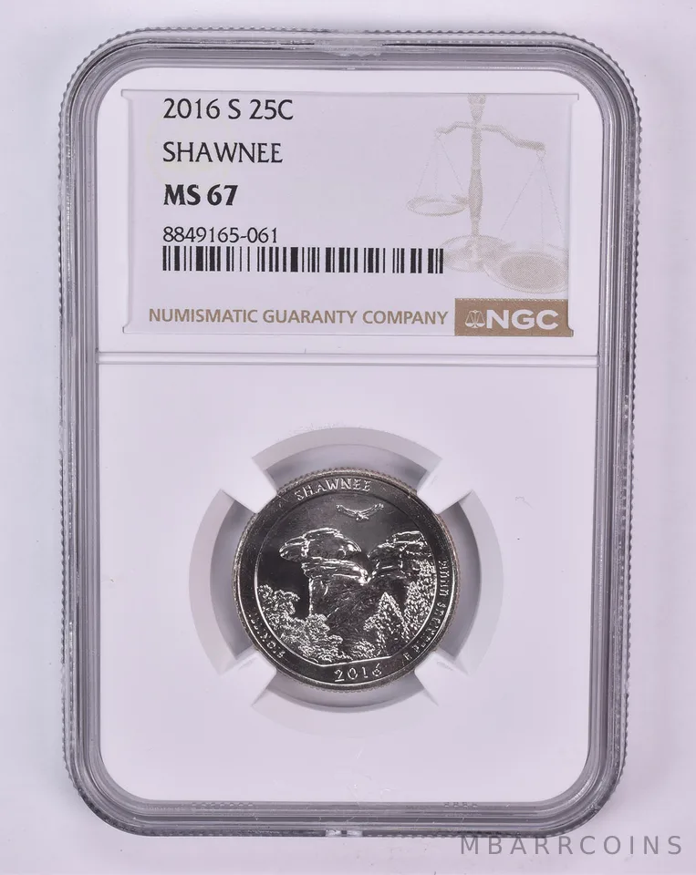 2016-S Washington Quarter Shawnee ATB MS67 NGC Brown Label