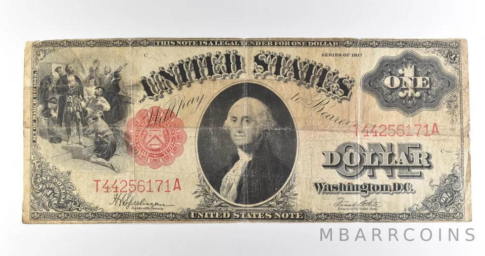 1917 $1 Legal Tender Large Note Red Seal *4544