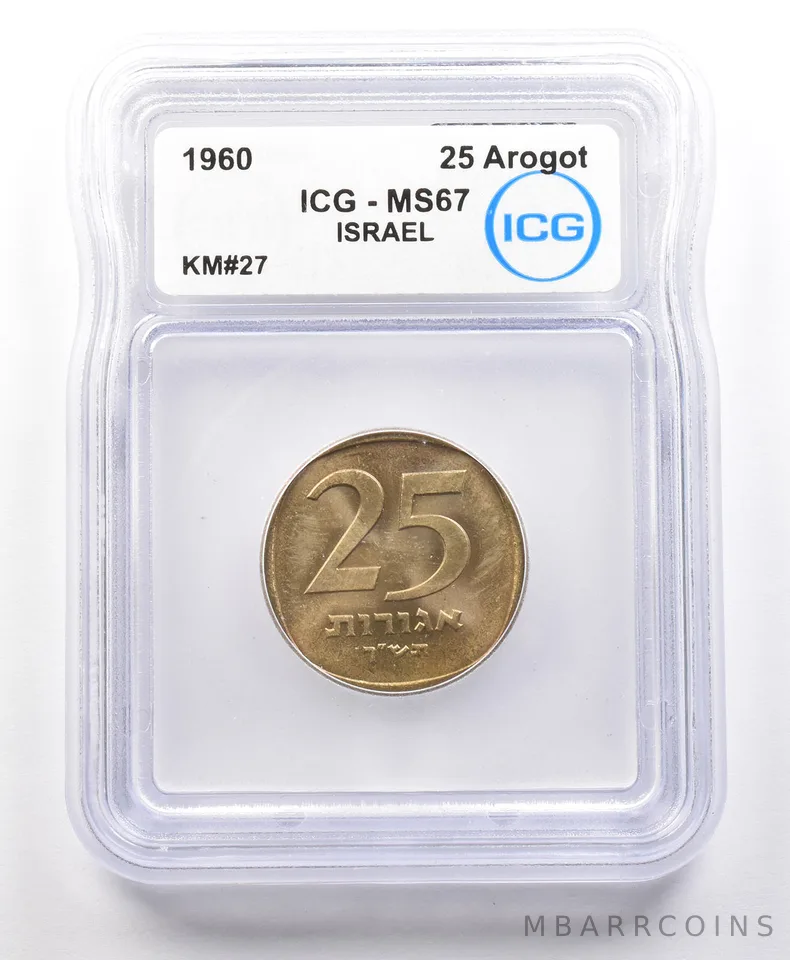 1960 Israel 25 Agorot KM#27 MS67 ICG a4147