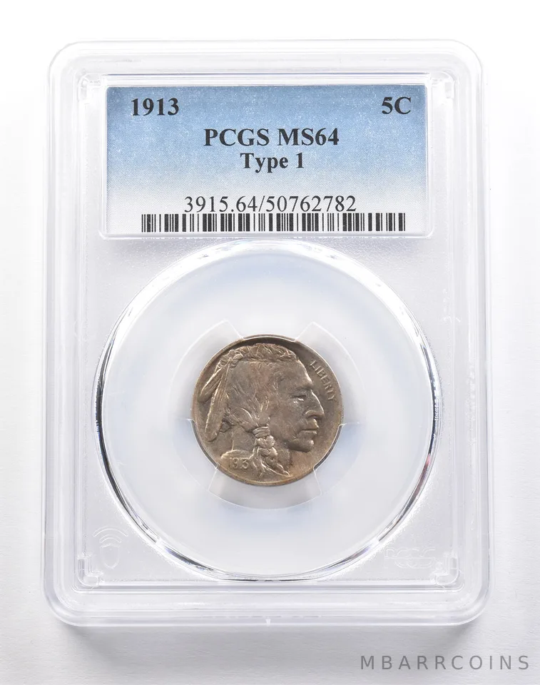1913 Indian Head Buffalo Nickel Type 1 MS64 PCGS a2222