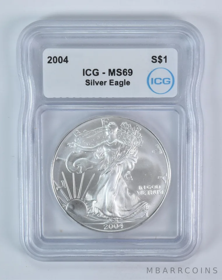 2004 American Silver Eagle MS69 ICG