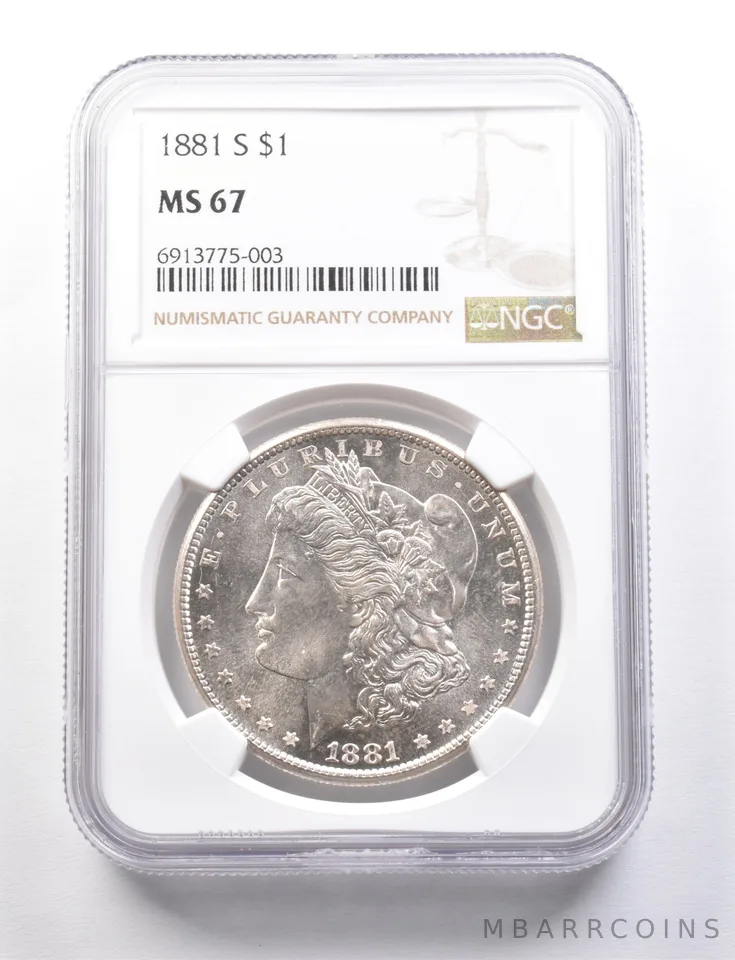 1881-S Morgan Silver Dollar MS67 NGC *7688