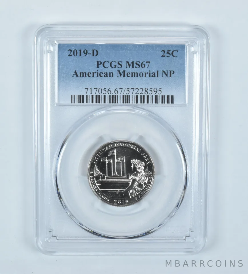 2019-D Washington Quarter ATB American Memorial MS67 PCGS